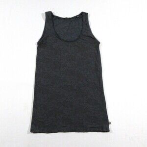 Maison Scotch Women's Grey Sleeveless Lace Detail Cotton Nylon Tank Top Sz 1